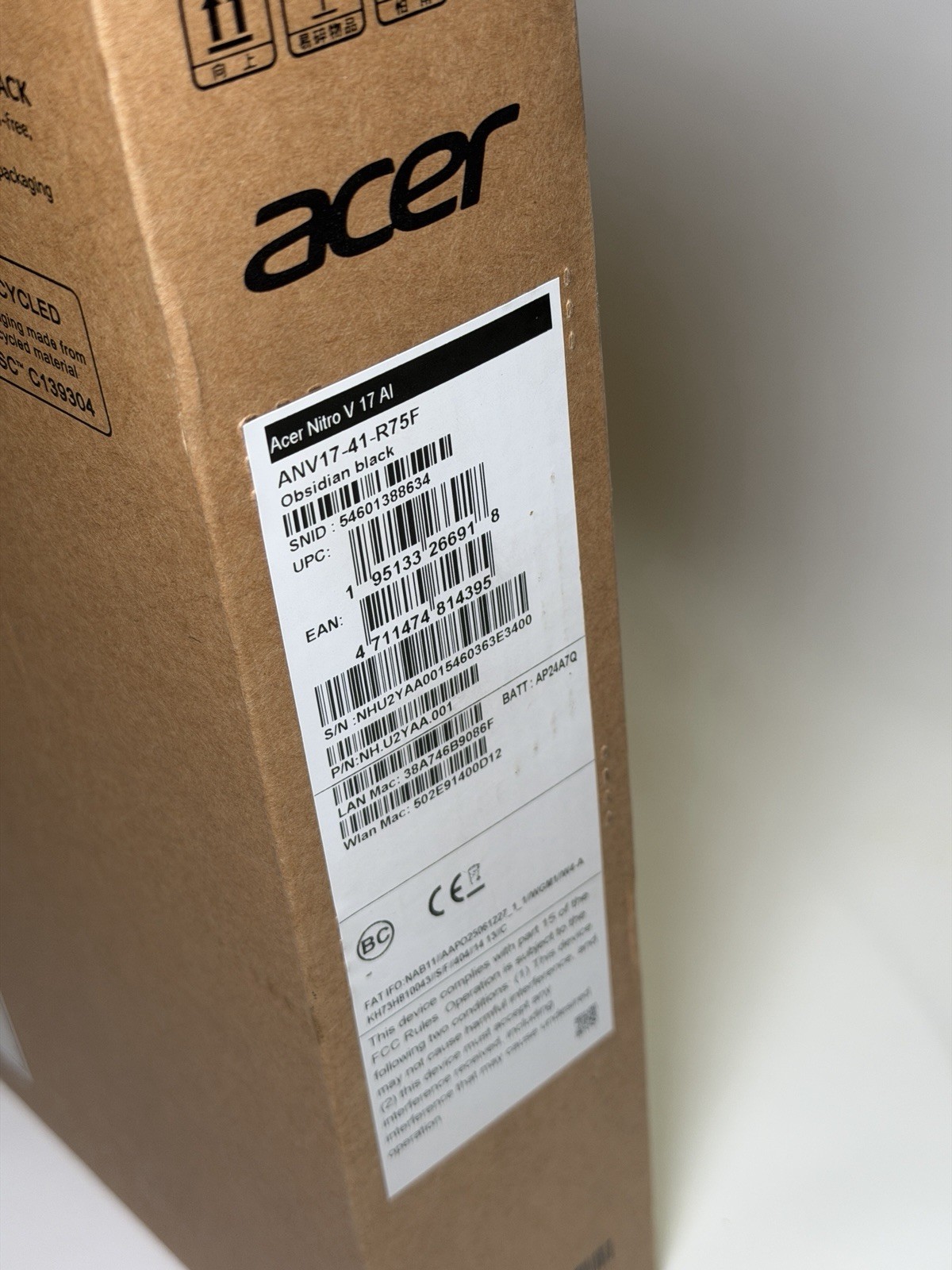 New Acer Nitro V 17 AI 17.3″ FHD Ryzen 7 260 32GB RAM 1TB SSD RTX 5070