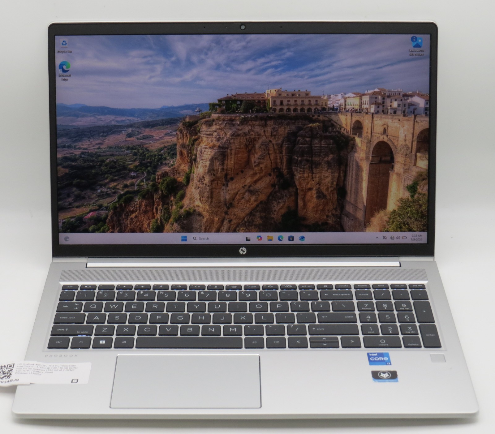 HP Probook 450 G8 i7-1165G @ 2.8GHz 16GB DDR4 512GB m2 15.6″ Win 11 No AC