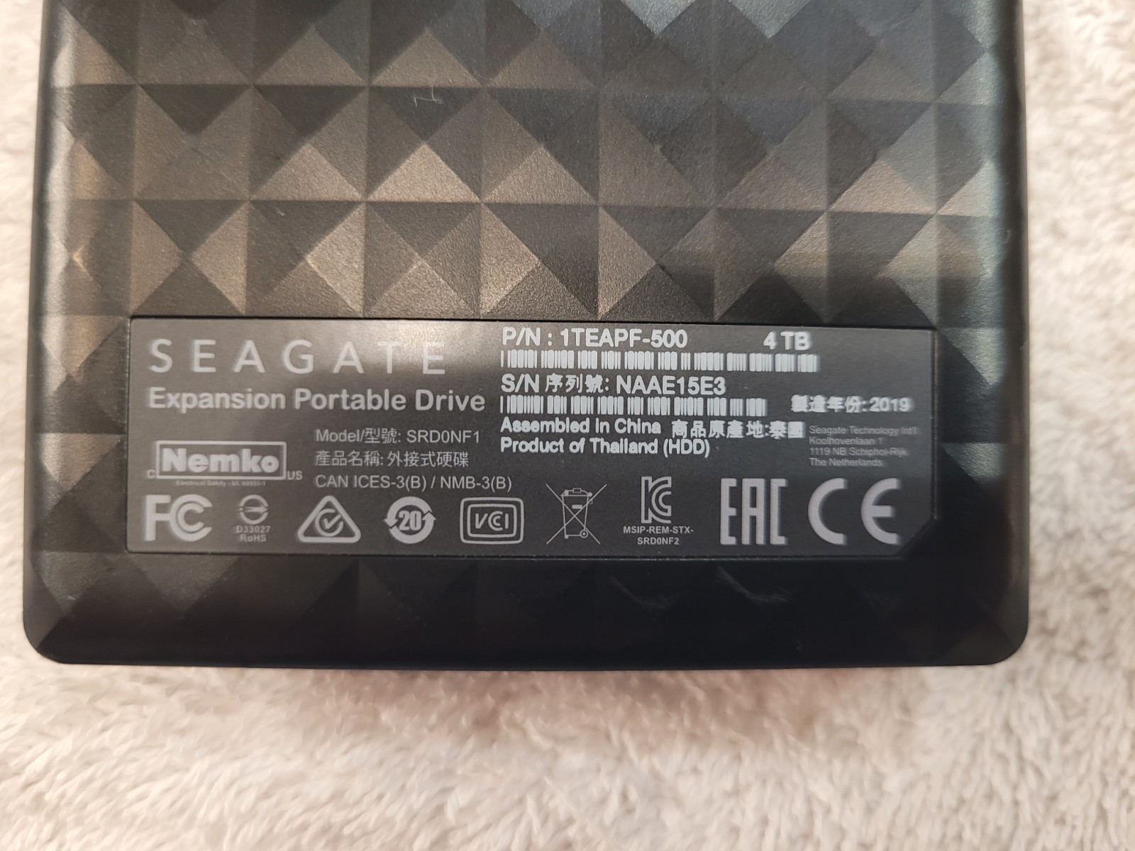 Seagate Expansion 4TB Portable External Hard Drive USB 3.0 Tested Working SRD0NF