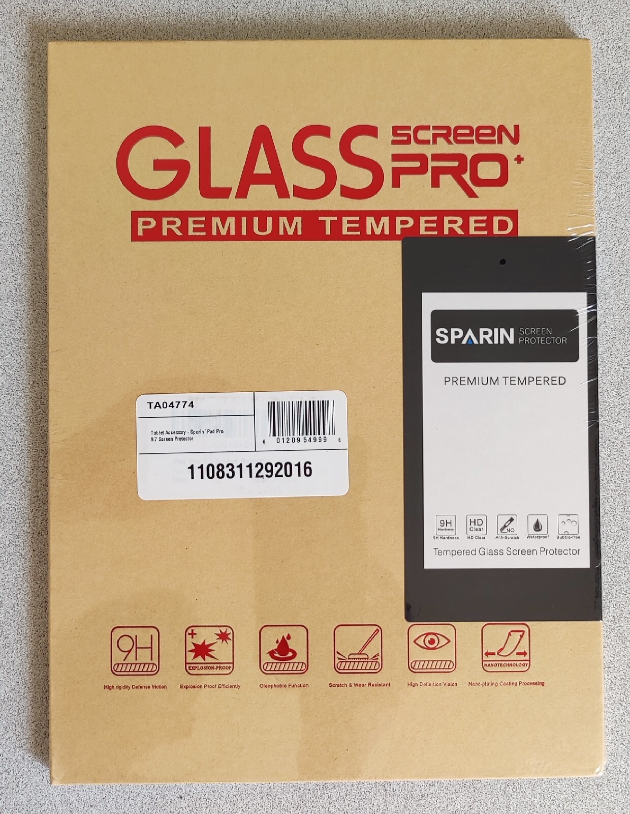 3-Pack Premium Tempered Glass Screen Protector: Apple iPad Pro 9.7″, Air 2, Air