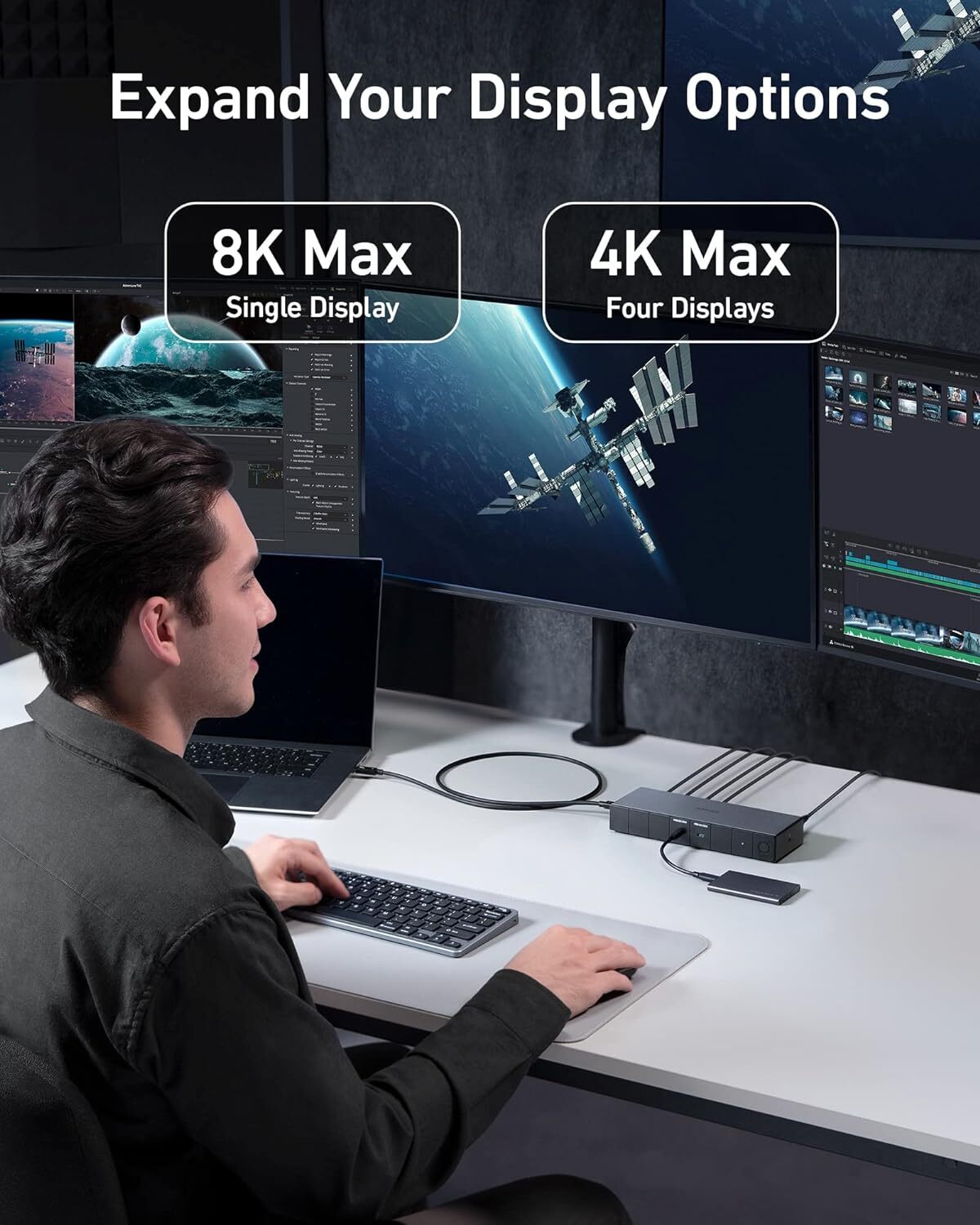 Anker USB C Hub PowerExpand Direct 6-in-1 Adapter 60W Power 4K HDMI for iPad Pro