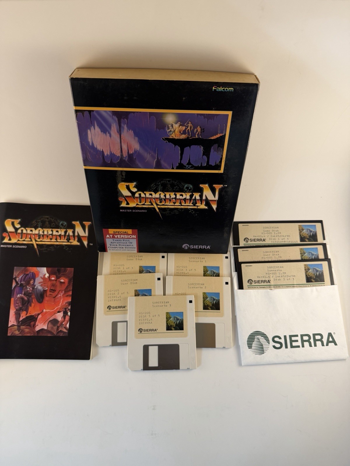 Sierra Sorcerian Master Scenario MS-DOS 3.5″ Floppy RPG English Disks Manuals
