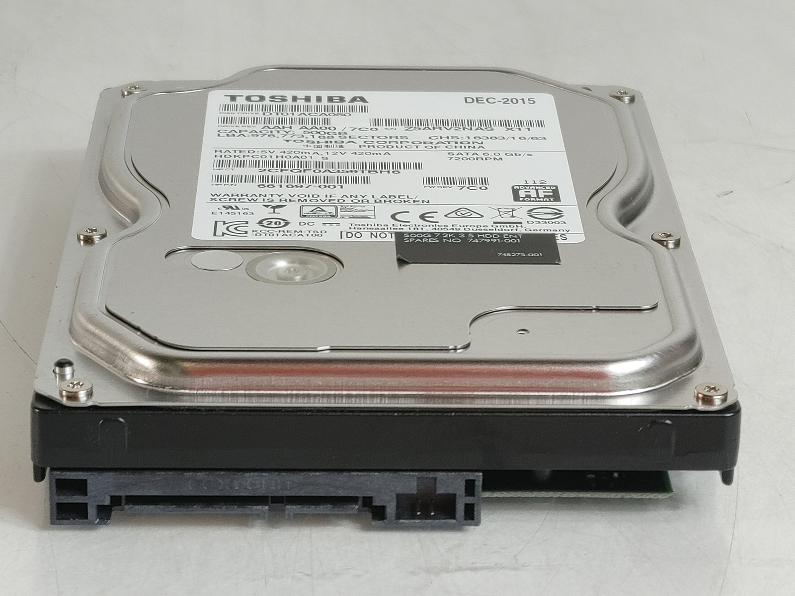 Toshiba DT01ACA050 500 GB SATA III 7.2K 3.5 in Desktop Hard Drive