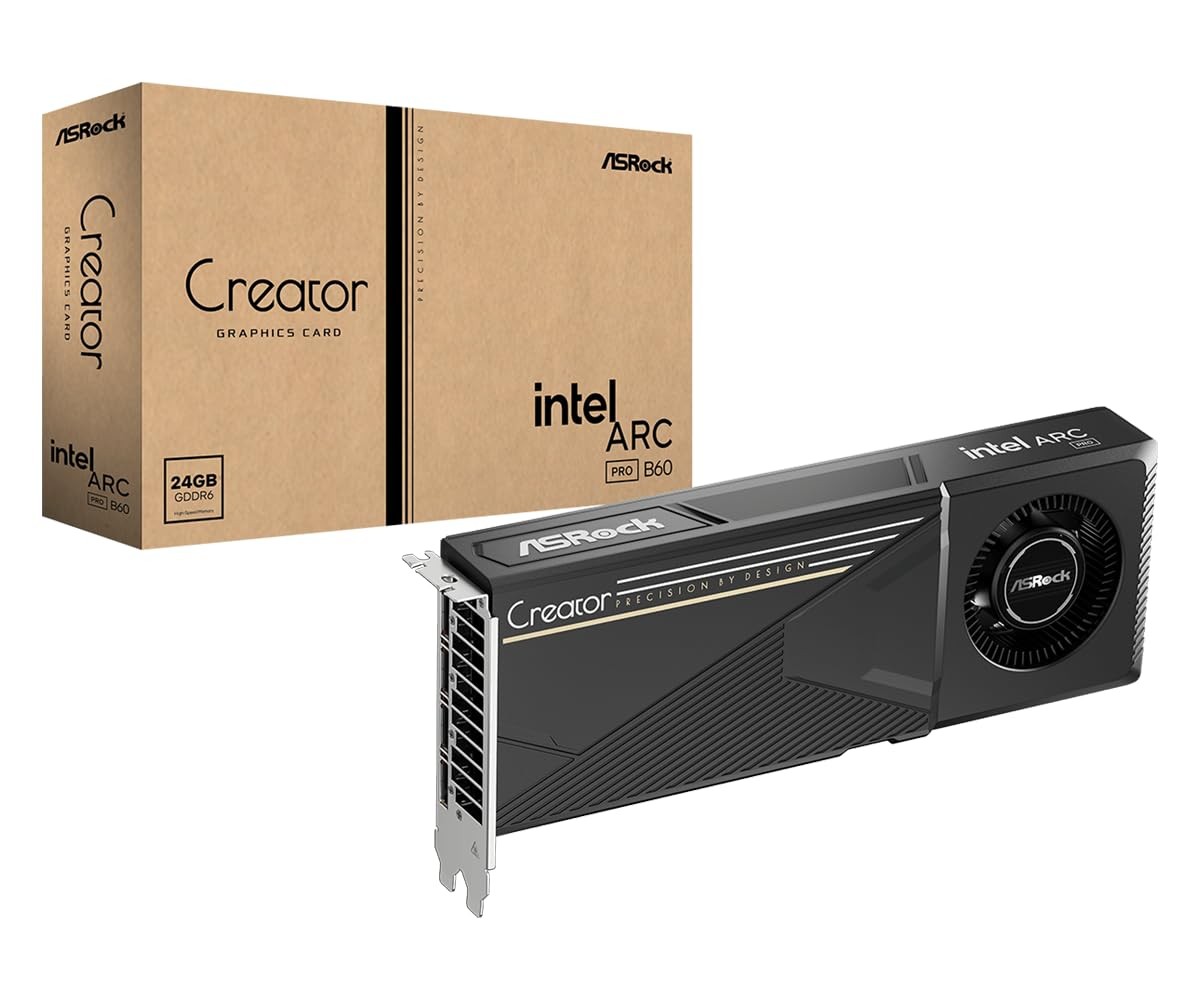 Intel Arc Pro B60 Creator 24GB Graphics Card, Workstation GPU, Xe2-HPG, 2400M…