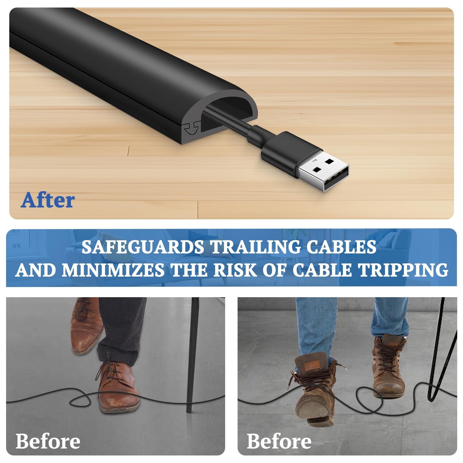 Self-Adhesive Silicone Cord Hider 118″ – Flexible Cable Concealer for Wall & TV