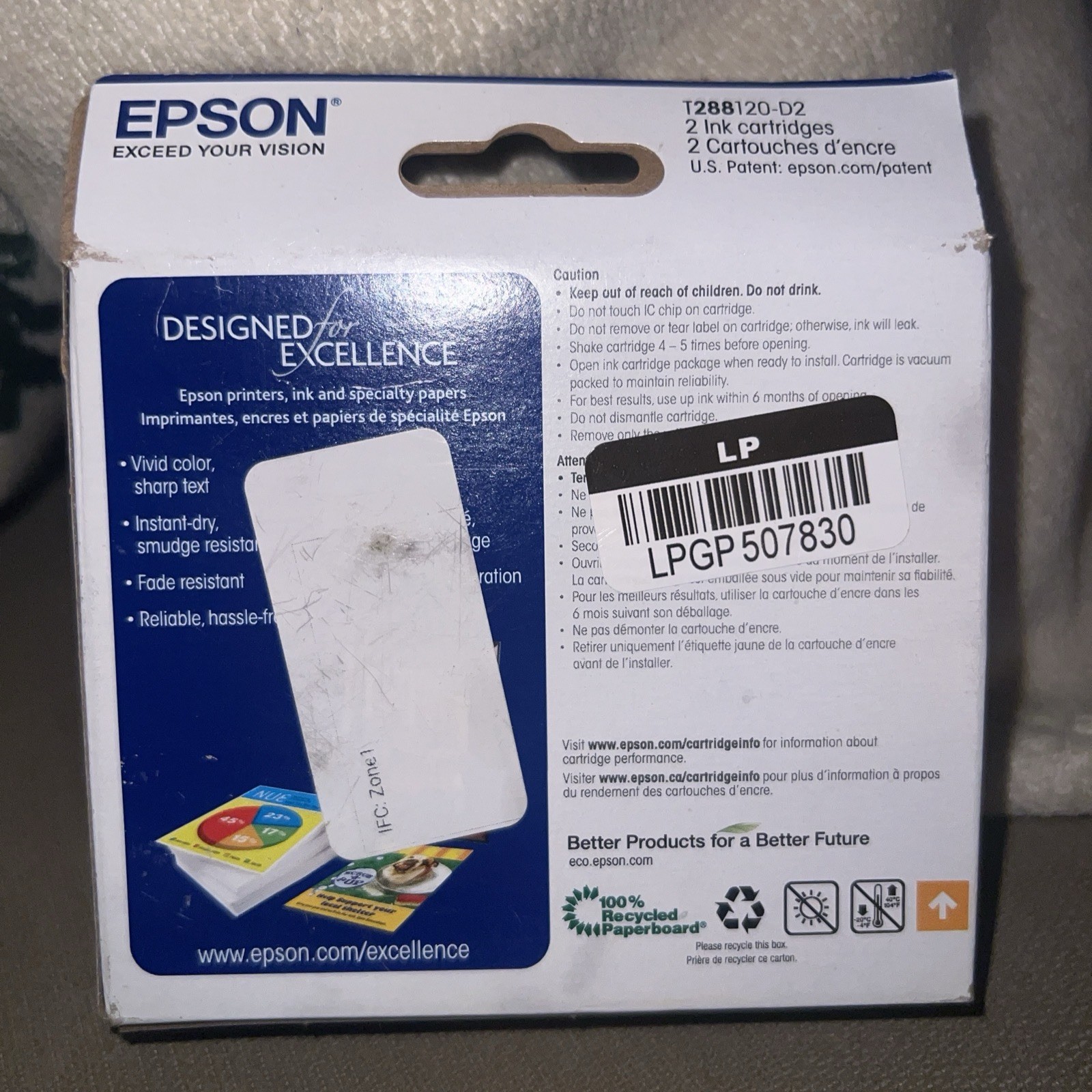 Epson 288 2pk Combo Ink Cartridge – Black (In Date) NEW !!! T288120D2