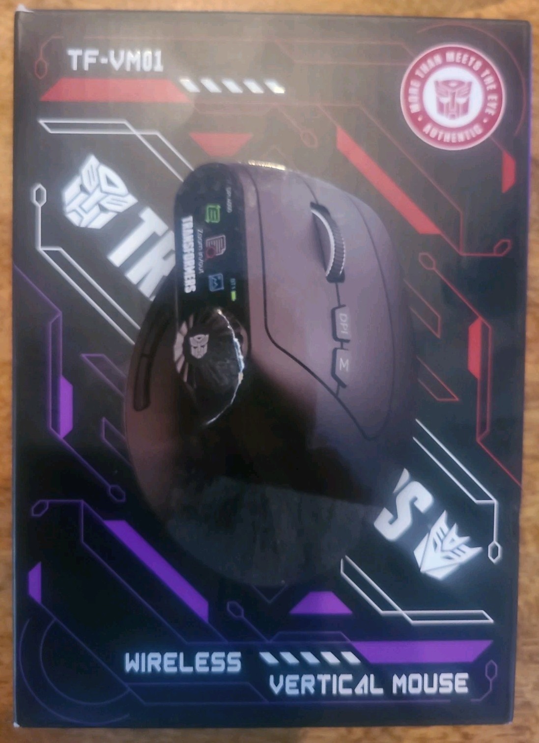 Transformers Vertical Ergonomic Mouse with LED Screen & Knob Rechargeable