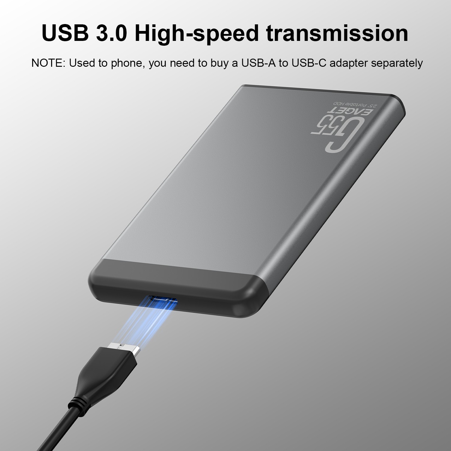 EAGET G55 500GB/1TB/2TB 2.5″ Portable External Hard Drive HDD-USB 3.0 for PC Mac