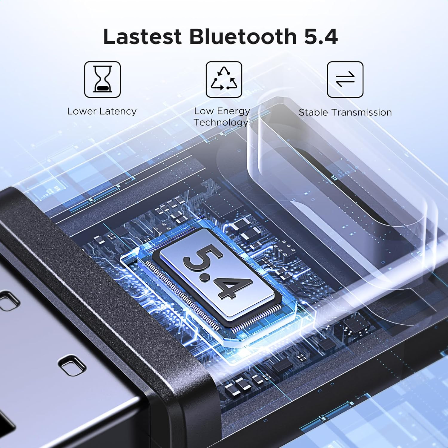 UGREEN USB Bluetooth Adapter for PC Bluetooth 5.4 Dongle Receiver EDR & BLE, Plu