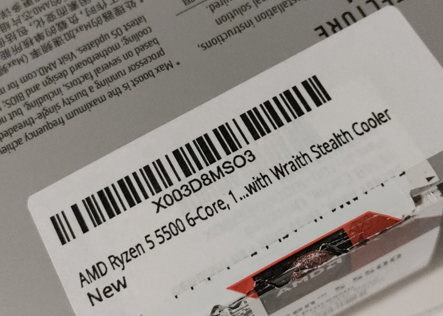 AMD Ryzen 5 5500 6-Core, 12-Thread Processor with Wraith & MX-4 Thermal Compound