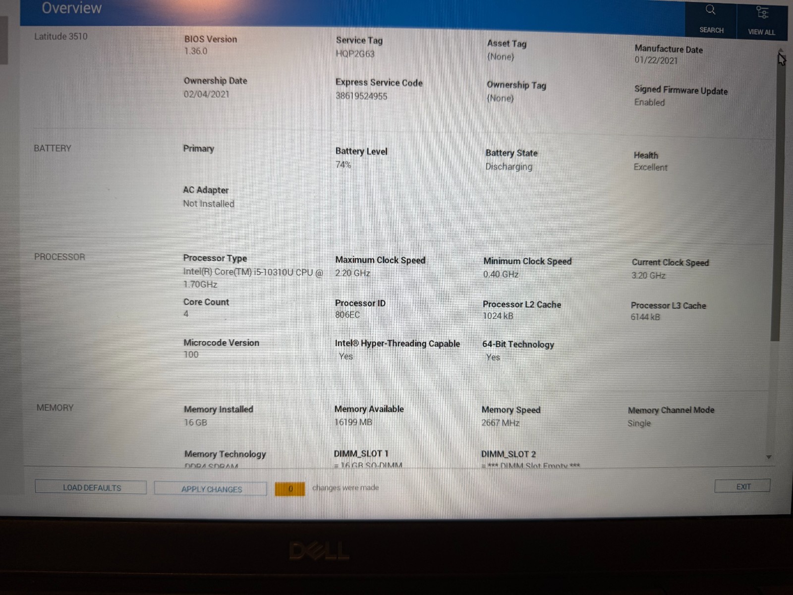 Dell Latitude 3510 Intel i5-10310U 1.7GHz 16GB RAM 500GB HDD Windows 11 – Gray