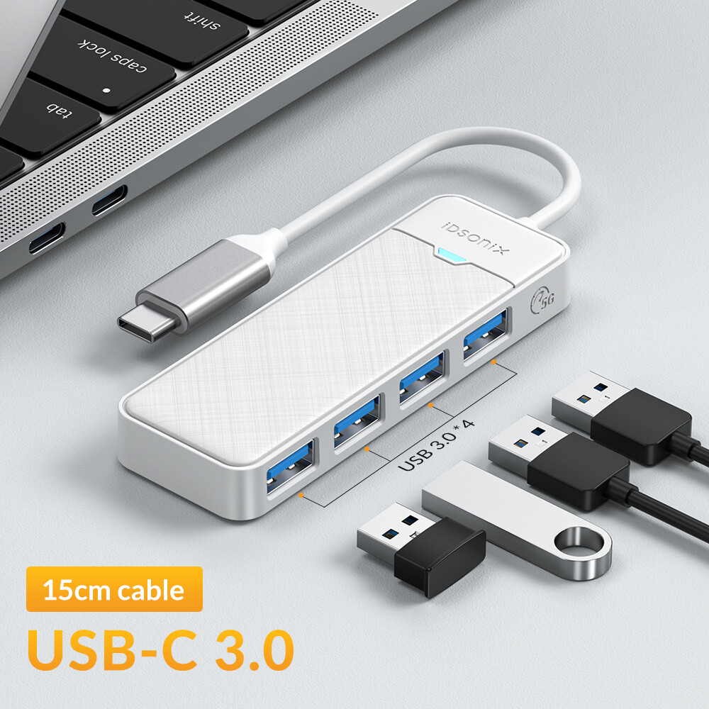USB C 3.0 Hub 4Port USB Hub USB Splitter USB Expander for Laptop Flash Drive HDD