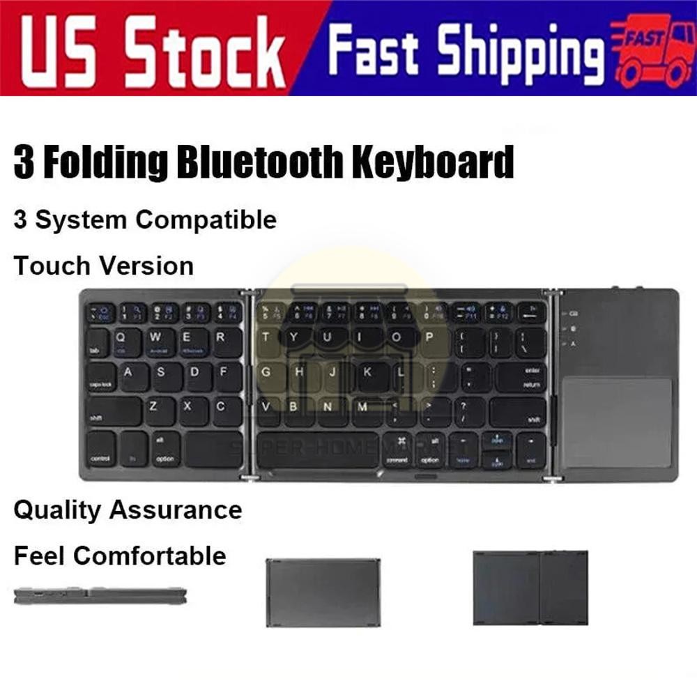 Mini Folding Wireless Bluetooth Keyboard With Touchpad for Laptop Tablet Phone