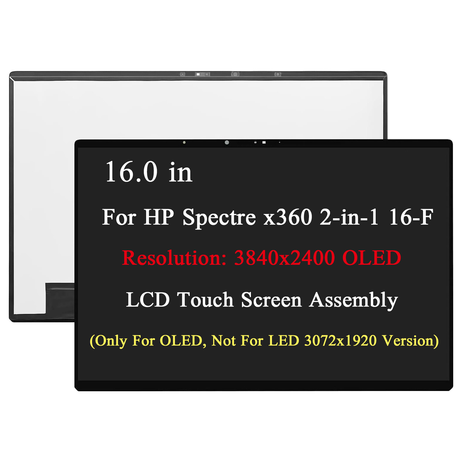 16.0″ OLED for HP Spectre x360 2-in-1 Laptop 16-f0023dx LCD Touch Screen Display