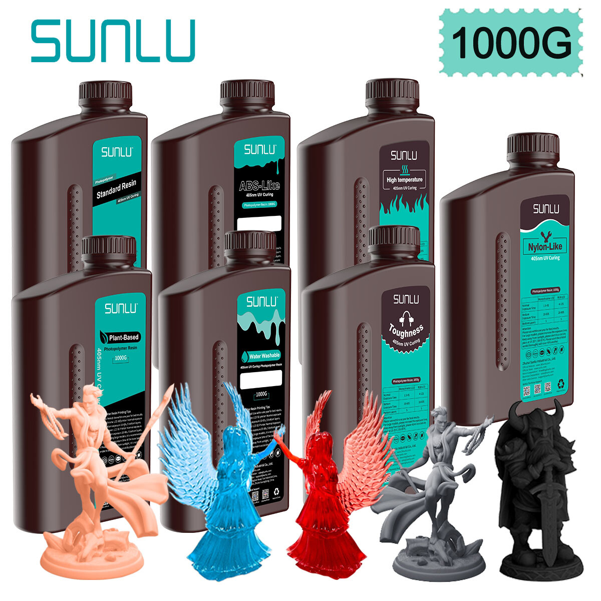 SUNLU 3D Resin 1KG ABS-Like/Standard/Standard Plus/Water Washable Resin