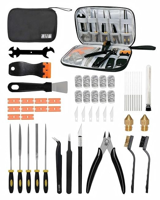 53Pcs 3D Printer Accessories & Cleaning Kit for All FDM/SLA Complete Kit Case