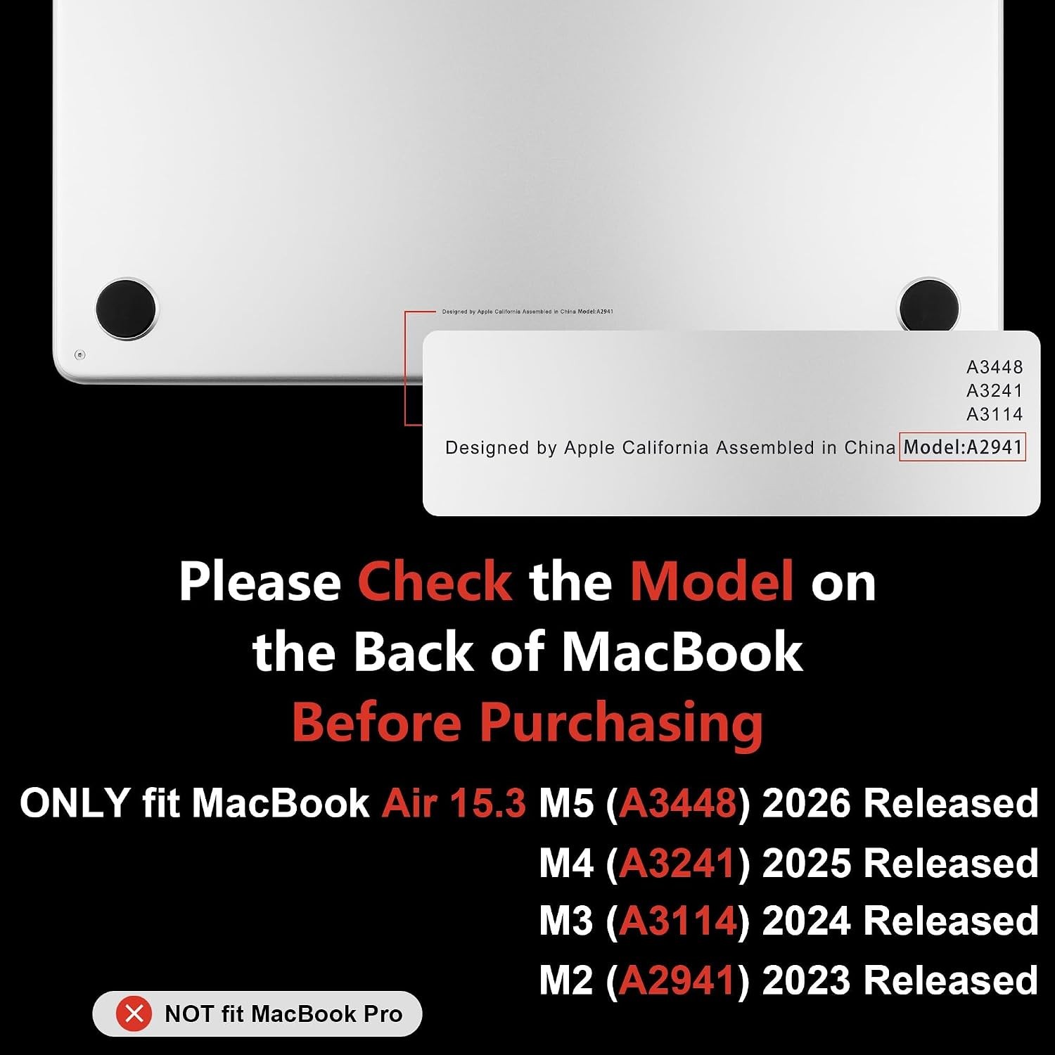 for M5/M4/M3/M2 MacBook Air 15 inch Case 2026 2025 2024 2023, White Polka Dot