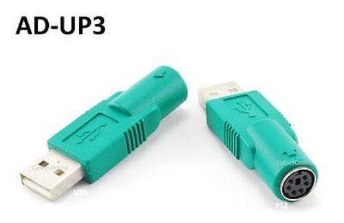 USB Type-A Male to PS/2 (Keyboard/Mouse) Female Green Passive Adapter, AD-UP3