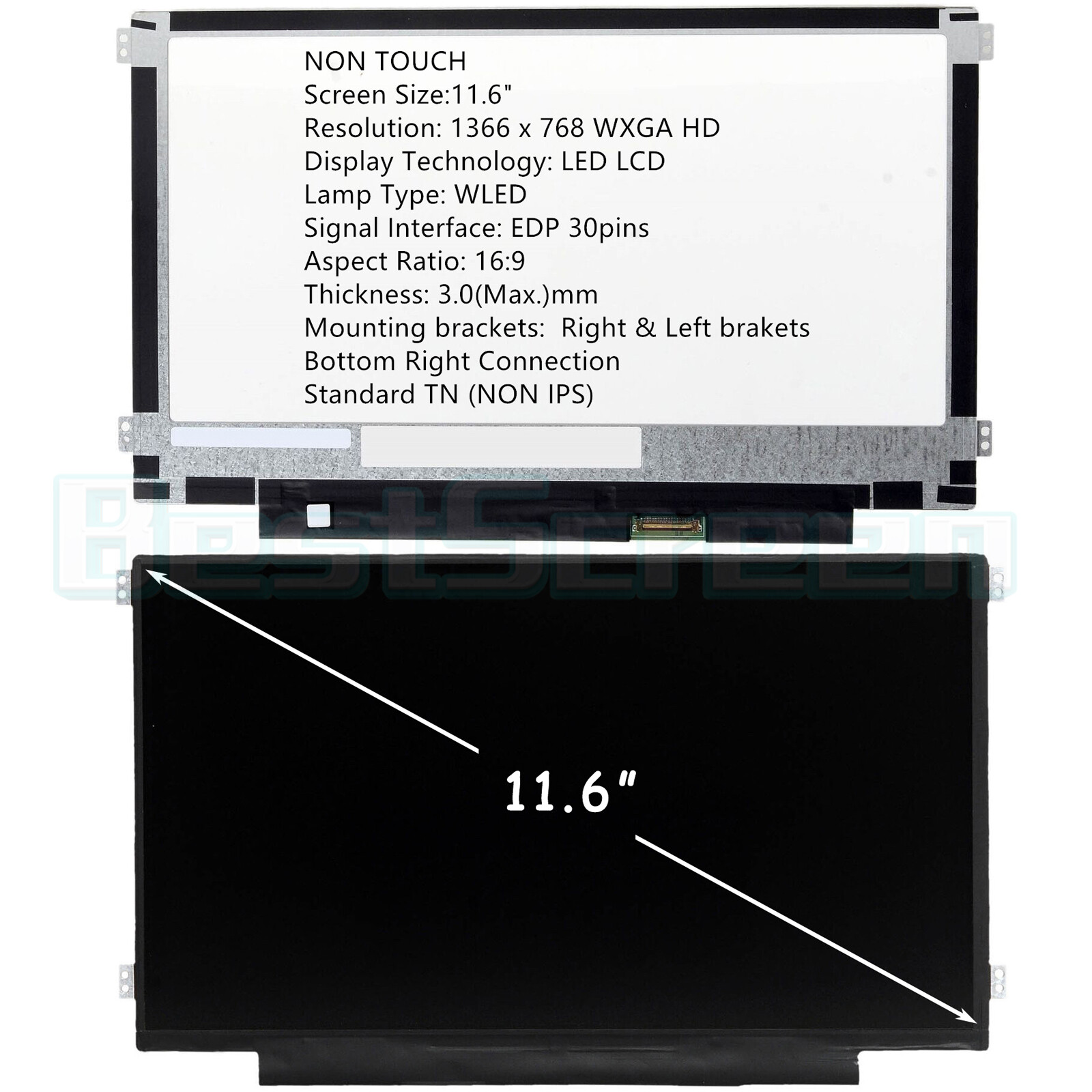 for Acer Chromebook C720 Notebook Led Lcd Screen 11.6″ WXGA HD 1366×768 30pins