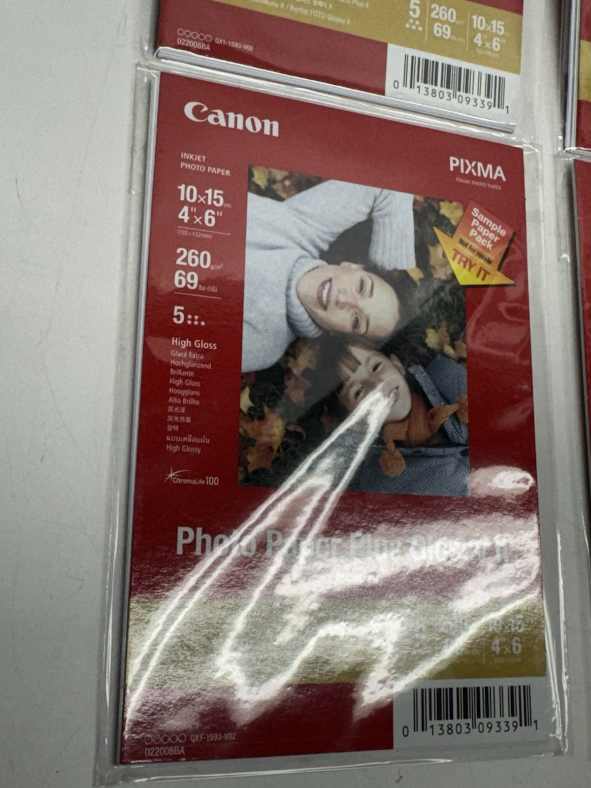 LOT OF 4 NEW Canon PIXMA 4″x6″ Inkjet Photo Paper Plus Glossy II 5 Sheets PP-201