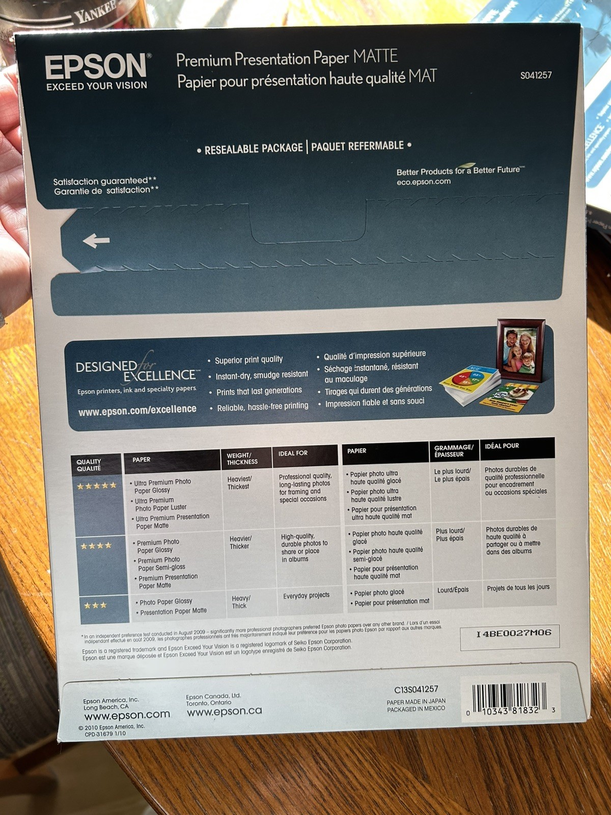 Epson Premium Presentation Paper Inkjet (MATTE, 8.5×11 inches, 50 sheets)