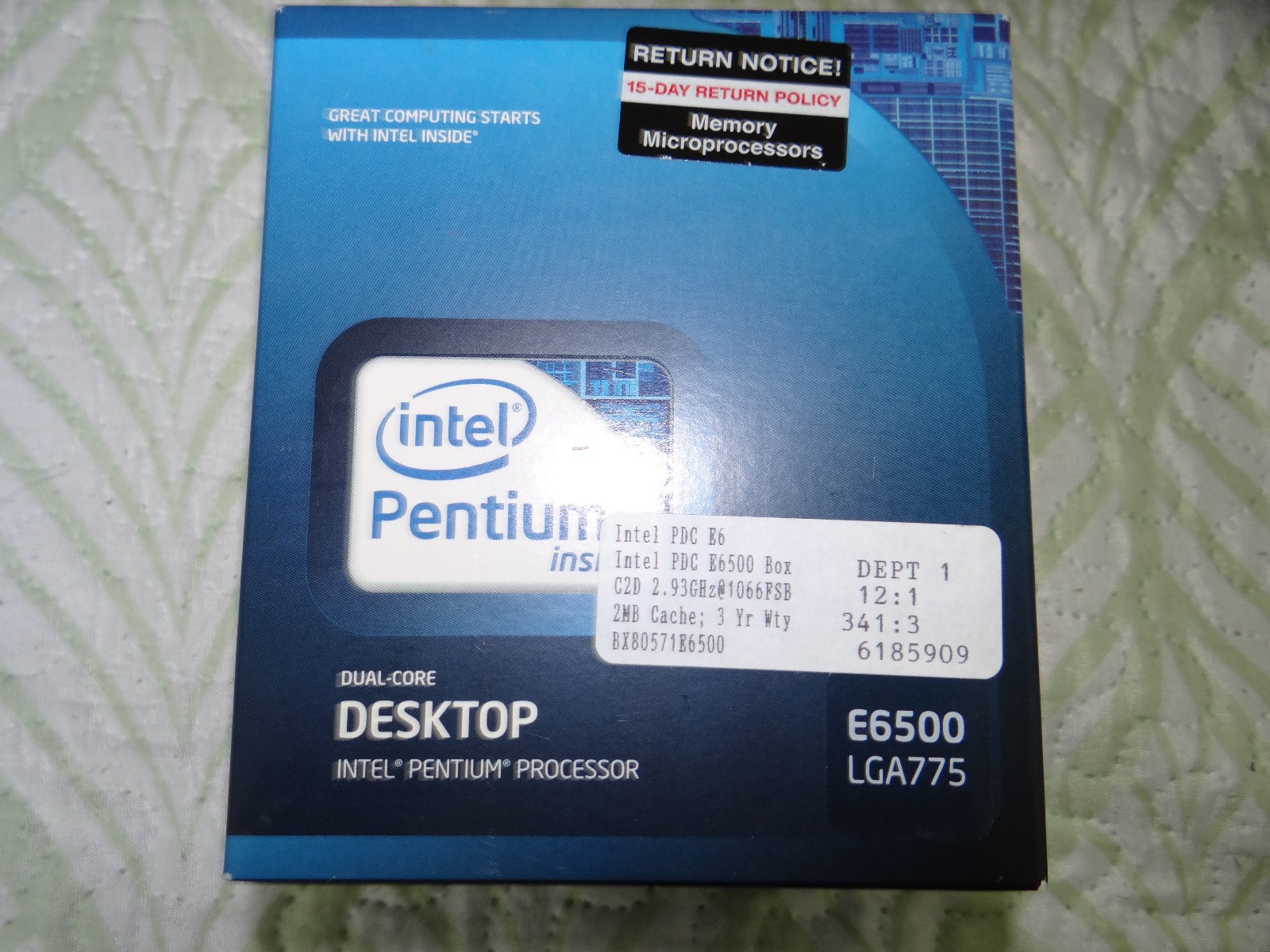 INTEL PENTIUM E6500 DualCore 2.93GHz Processor CPU — Sealed Box