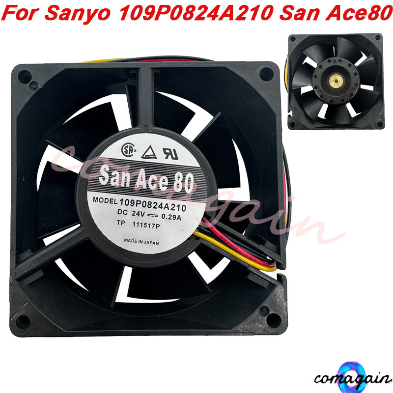 Double Ball Cooling Fan For Sanyo 109P0824A210 San Ace80 24V 0.29A 80*80*32mm