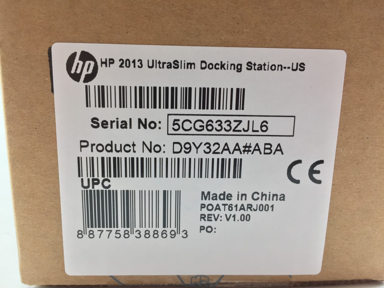 NEW Sealed HP 2013 Ultra Slim Docking Station D9Y32AA#ABA FREE S/H