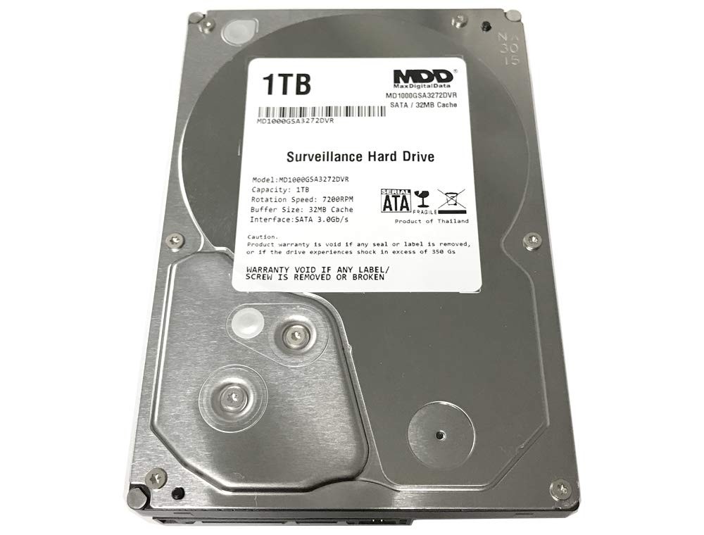 MaxDigitalData 1TB 32MB Cache 7200PM SATA 3.0Gb/s 3.5inch Internal Surveillan…
