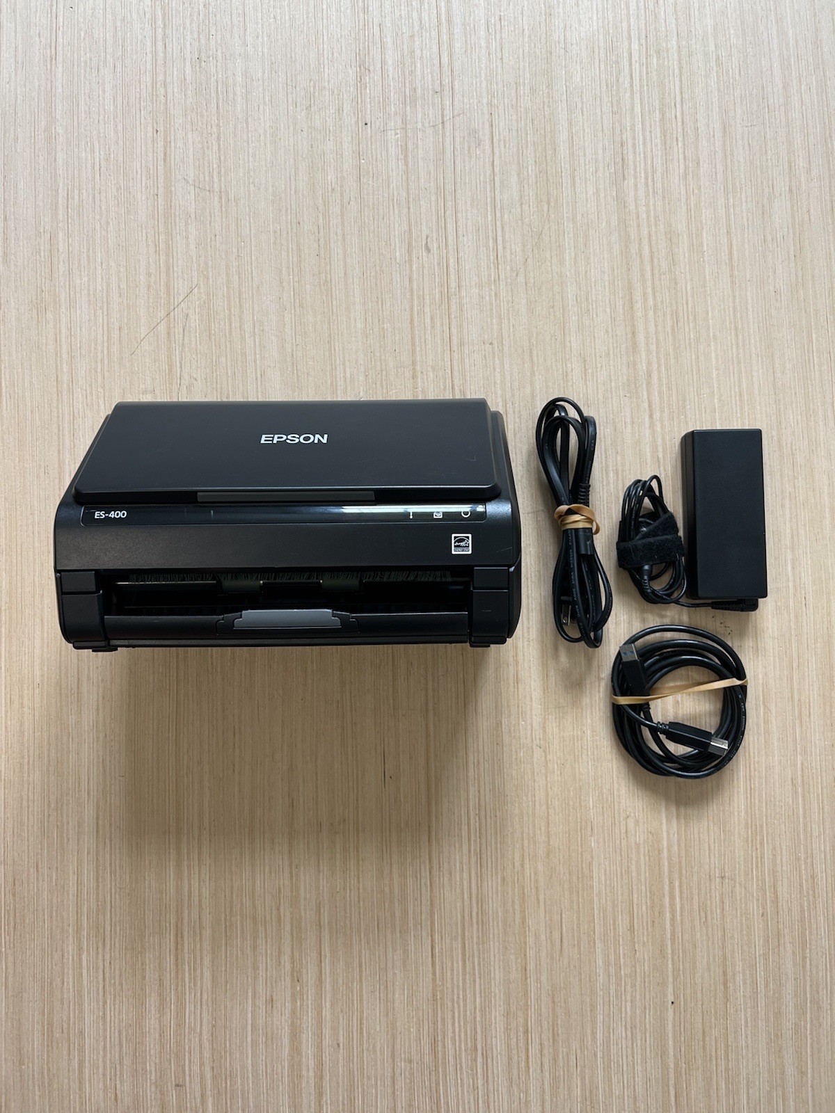 Epson WorkForce ES 400 J381A Duplex Color Document Scanner W/ Adapter & USBRead