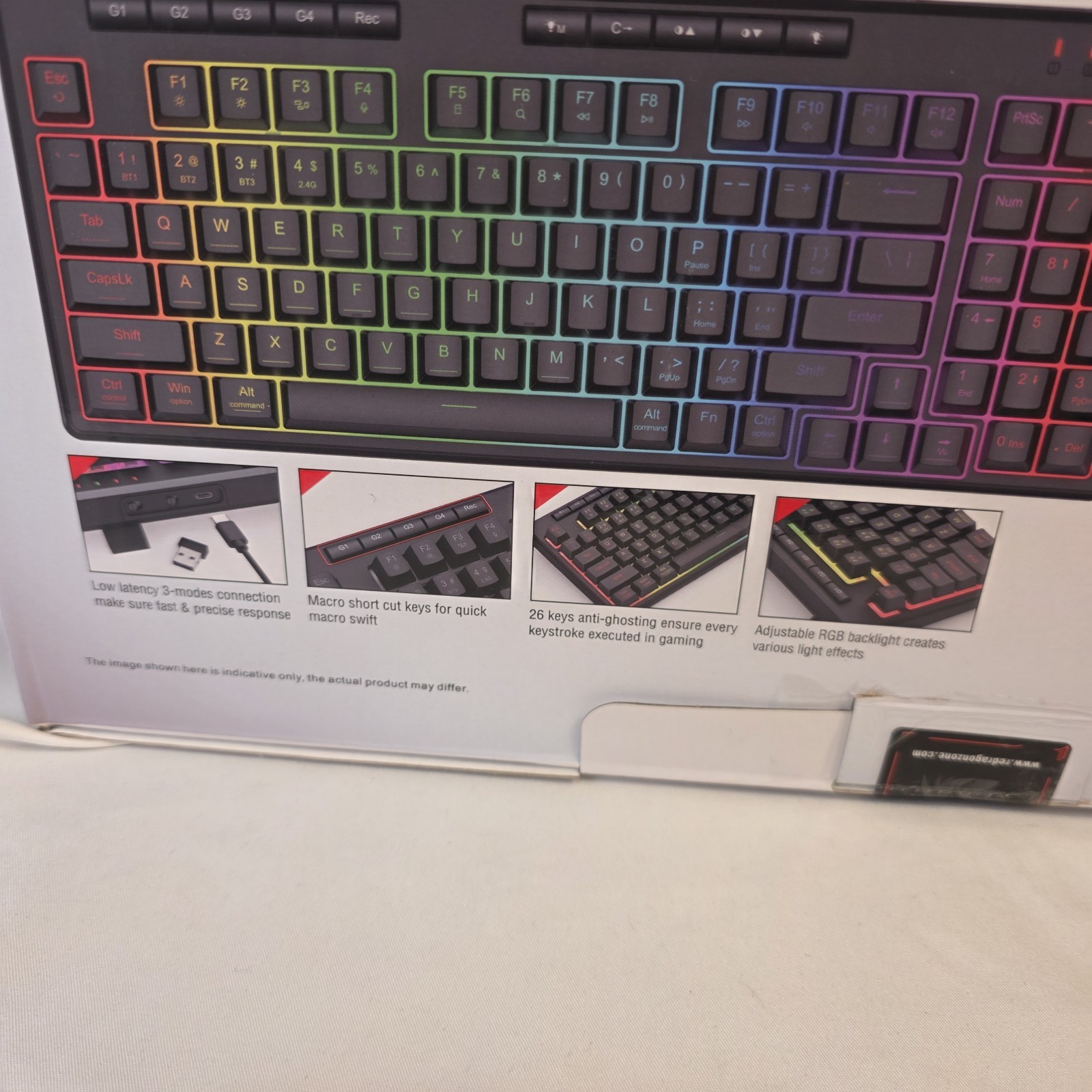 Red Dragon Varro Pro Black RGB Backlight Gaming Keyboard Excellent Condition