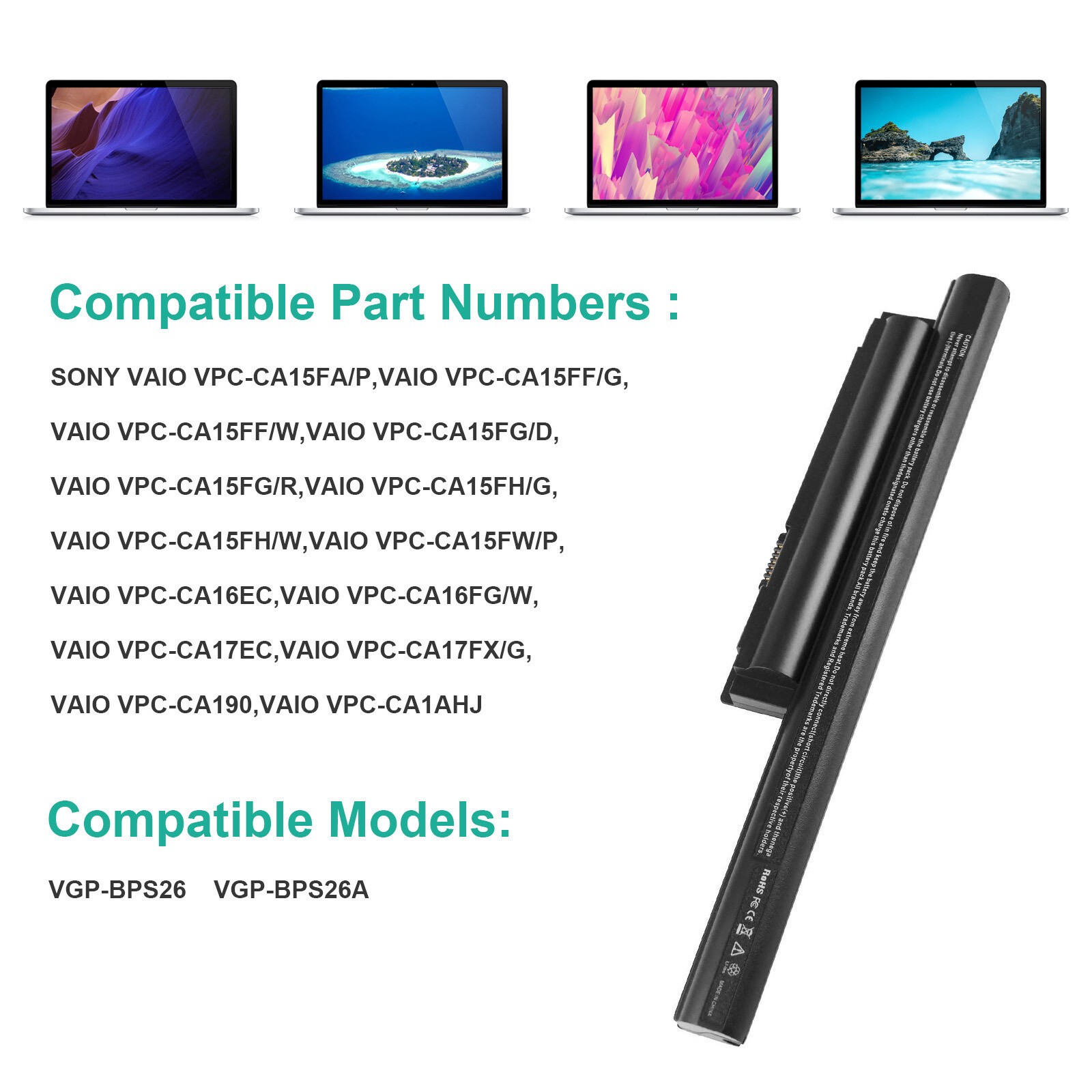LOT Battery BPS26 For SONY VAIO CA CB EG VGP-BPS26 VGP-BPS26A VGP-BPL26 5200mAh
