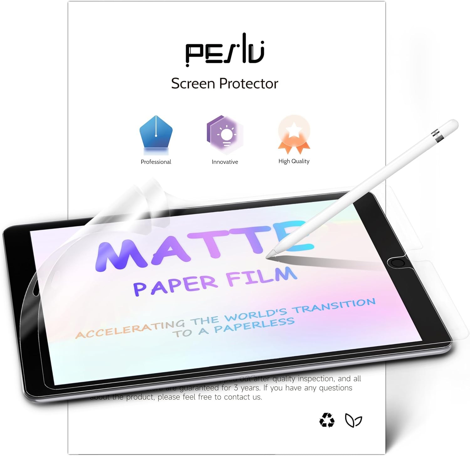 2 Pack Like Paper Screen Protector for iPad 9th/8th/7th 10.2”(iPad 7/8/9th）