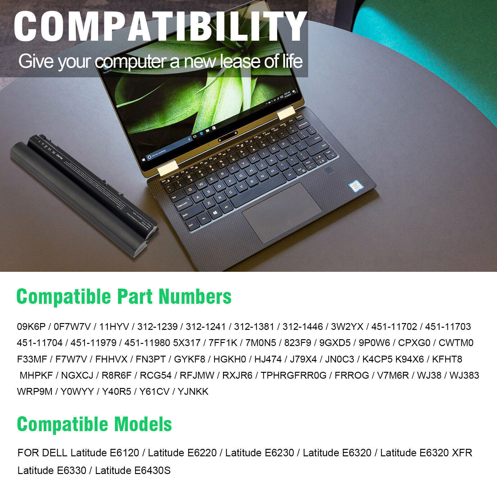 Battery for Dell Latitude E6320 E6230 E6120 E6220 E6330 RFJMW K4CP5 5200mAh FAST
