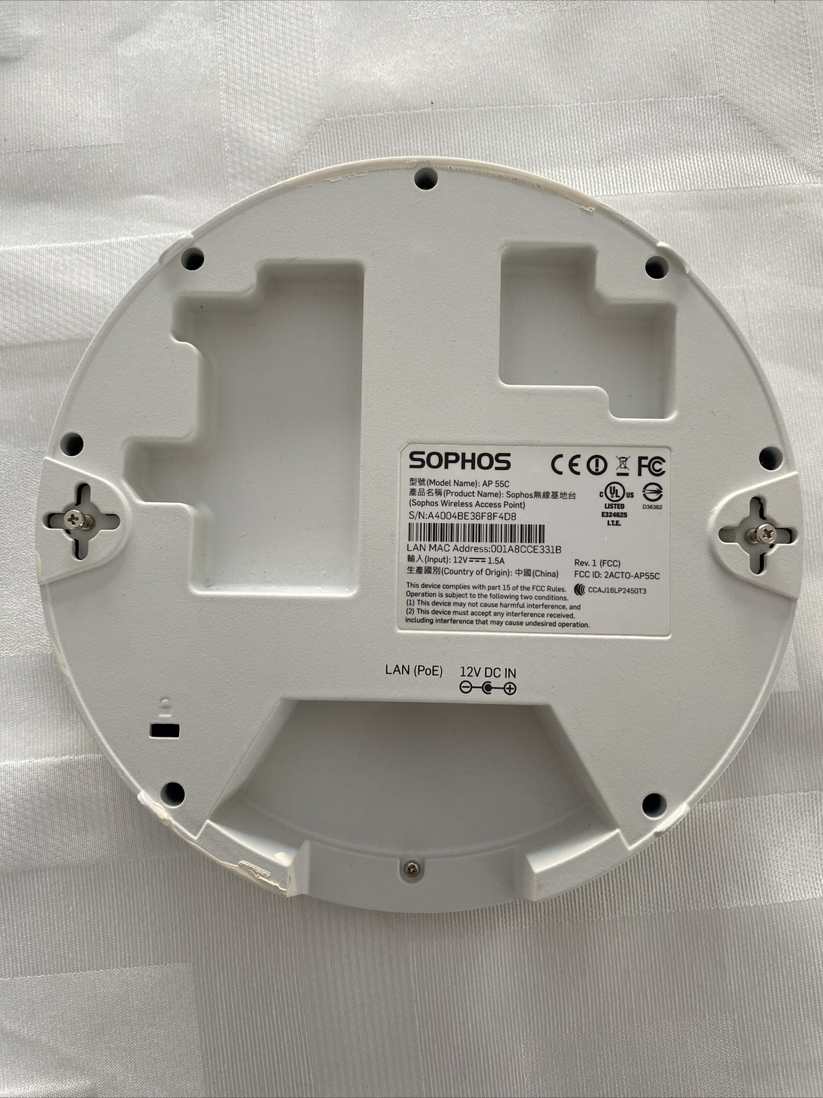 Sophos Wireless Access Point 55C hardware