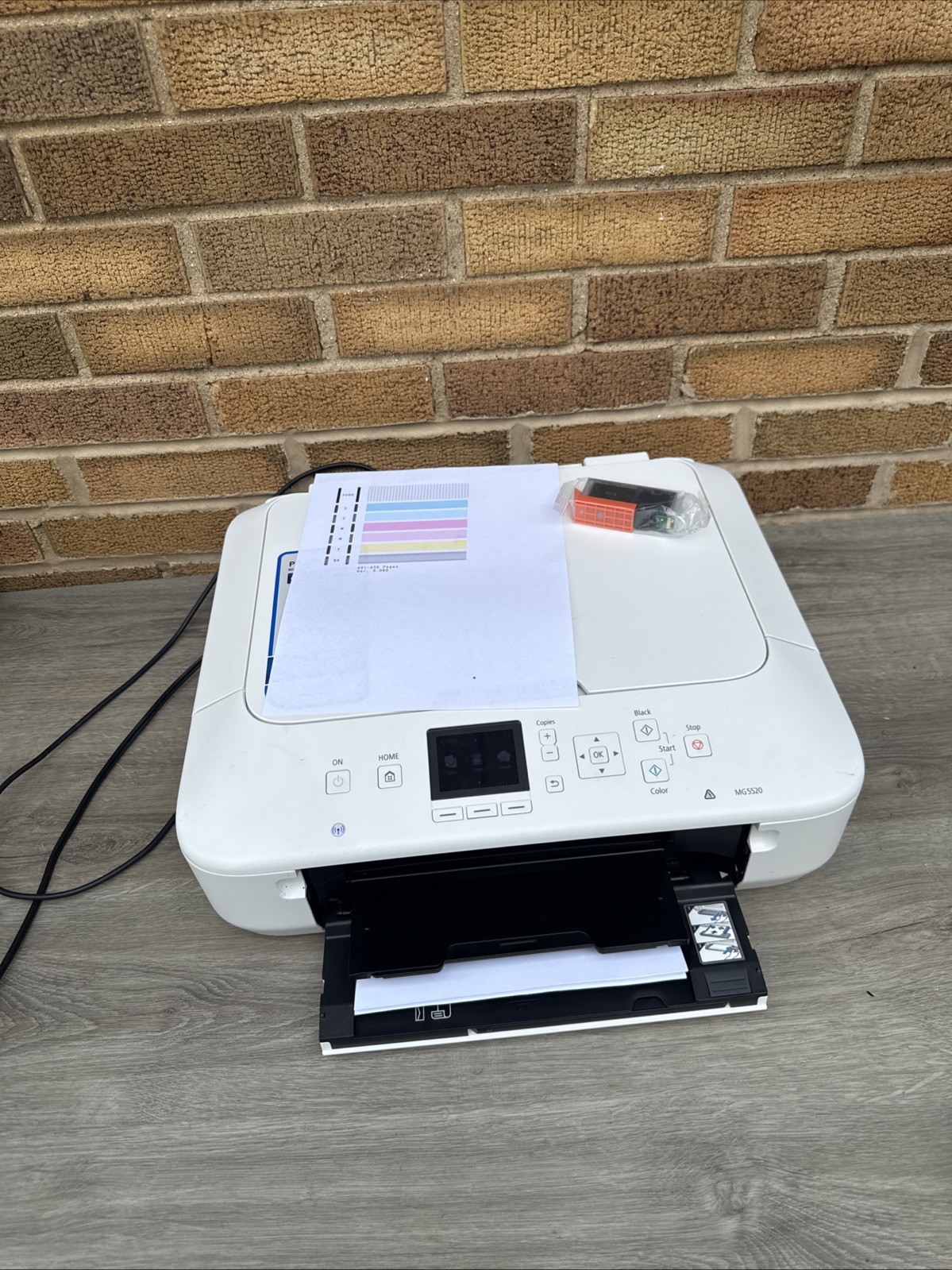 Canon MG5520 All-In-One Inkjet Printer Tested Works Only 450 Page Count! New Ink