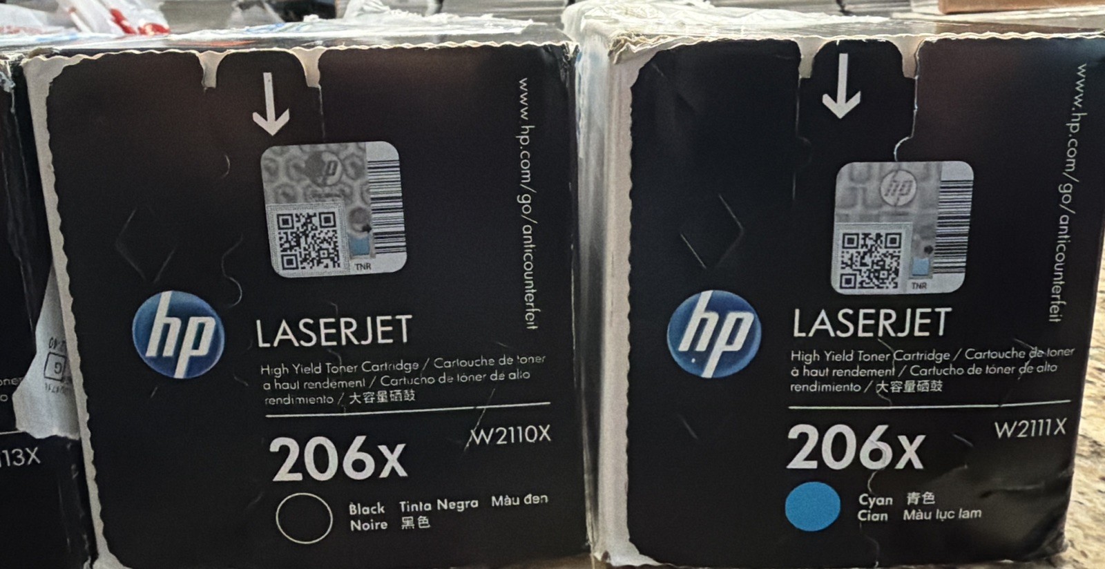 HP 206X Black Cyan Magenta Yellow Toner W2110X W2111X W2112X W2113X Set – New