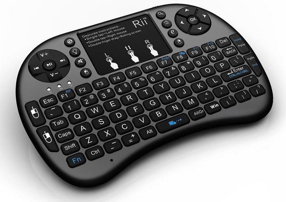 Rii i8+ Black Mini Wireless Keyboard with BACKLIGHT for Smart TV Android TV Box