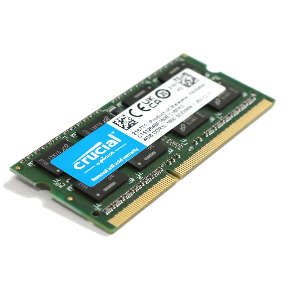 Crucial CT51264BF160B 4GB 1600MHz DDR3L SODIMM PC3L-12800 2RX8 Laptop Memory