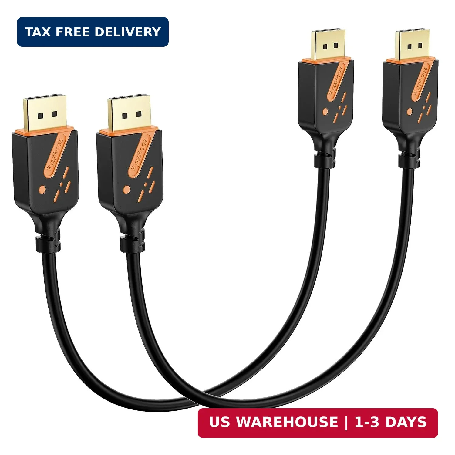 Short Displayport Cable 1 FT, 2-Pack DP to DP Cables, 4K Display Port Cable Male
