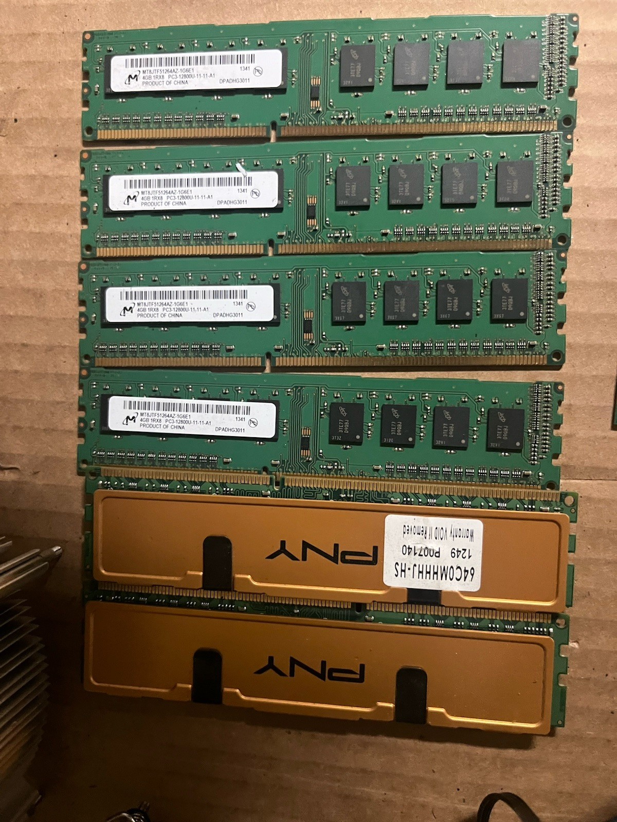 Intel SR00B Proc, I7-2600, Intel Xeon E3-1231 v3, 4 qty 4GB 1RX8, & 2 PNY RM&fan