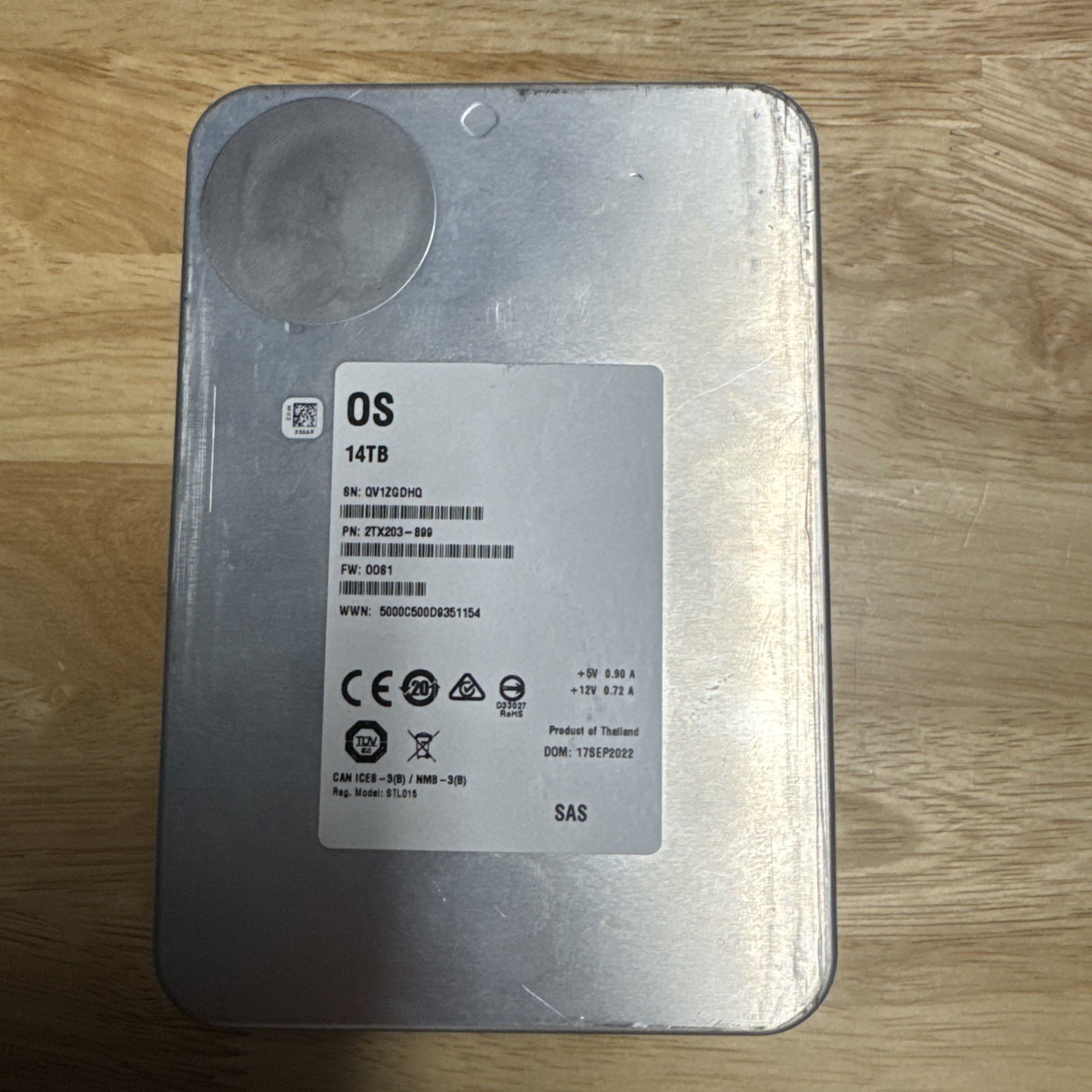 14TB SAS 3.5″ Enterprise HDD 7200RPM White Label SMART Tested OOS14000G
