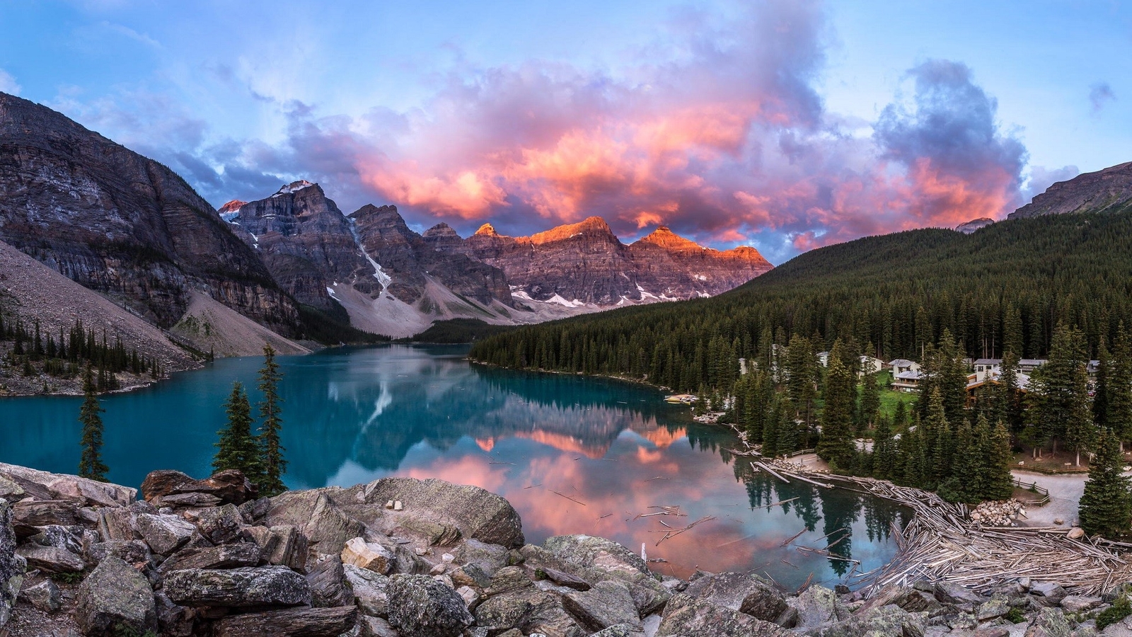 Landscape canada nature mountains Custom Gaming Mat Desk