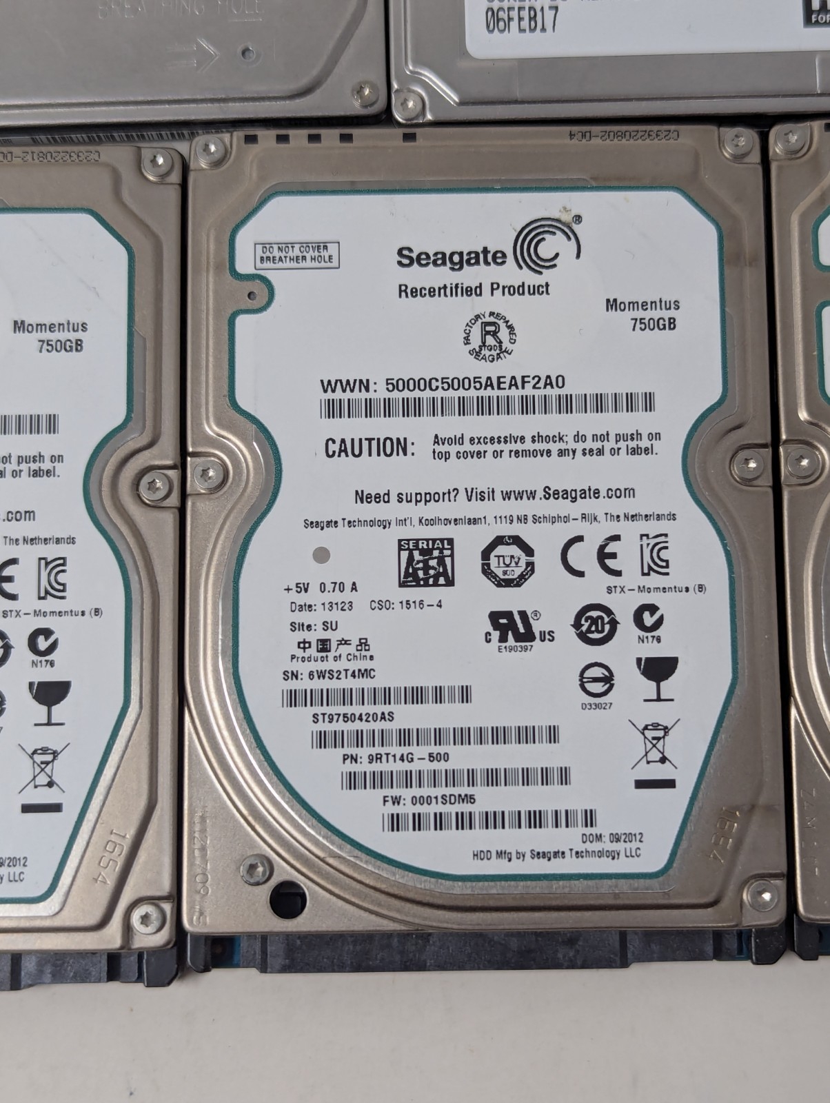 SATA Laptop 2.5 Hard Drive Lot Seagate 1TB 750GB 500GB ST9750420AS WD2500BEVS
