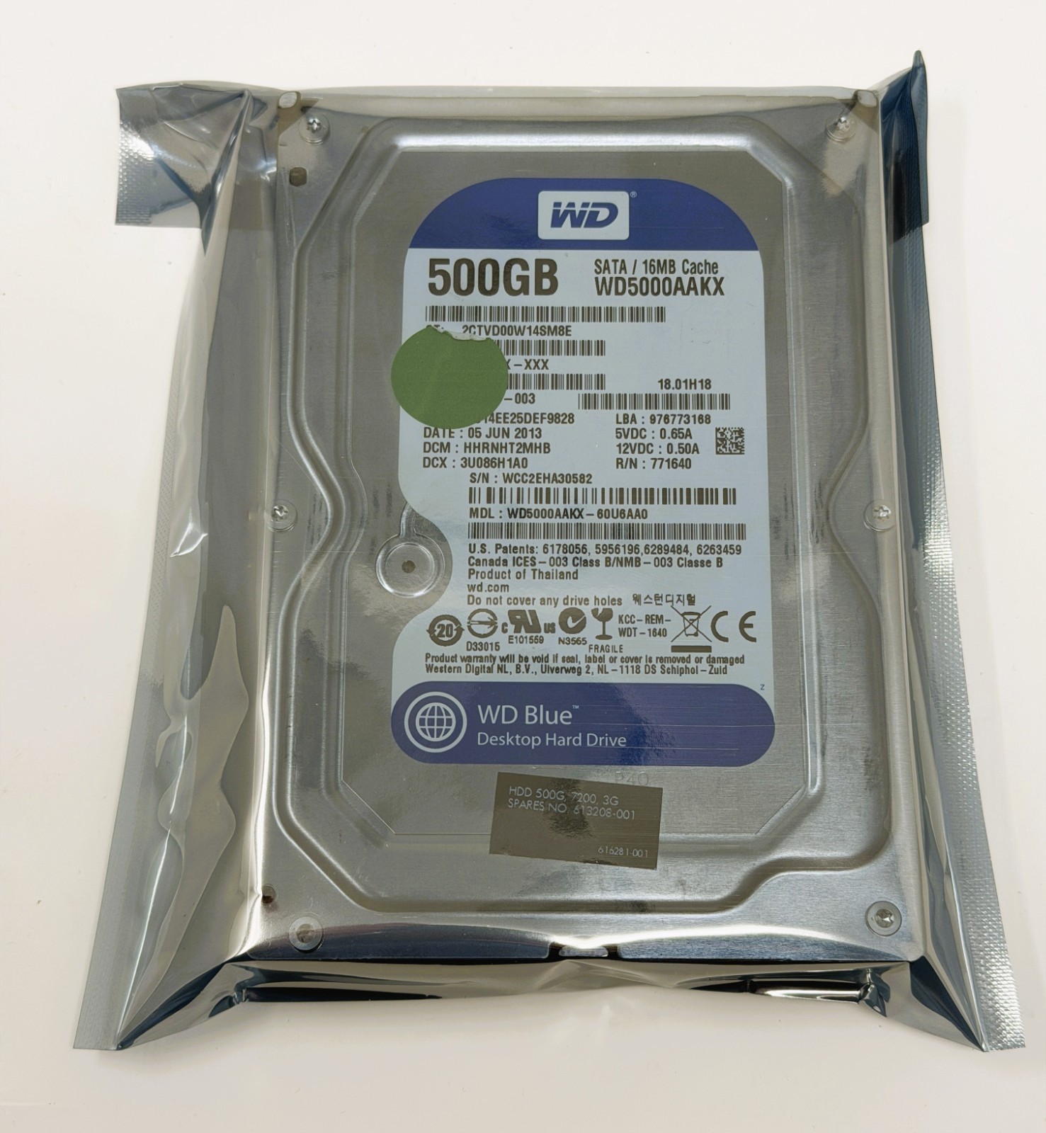 Western Digital 500GB 3.5″ SATA III HDD WD Blue 7200RPM Tested 4094 Hours Low