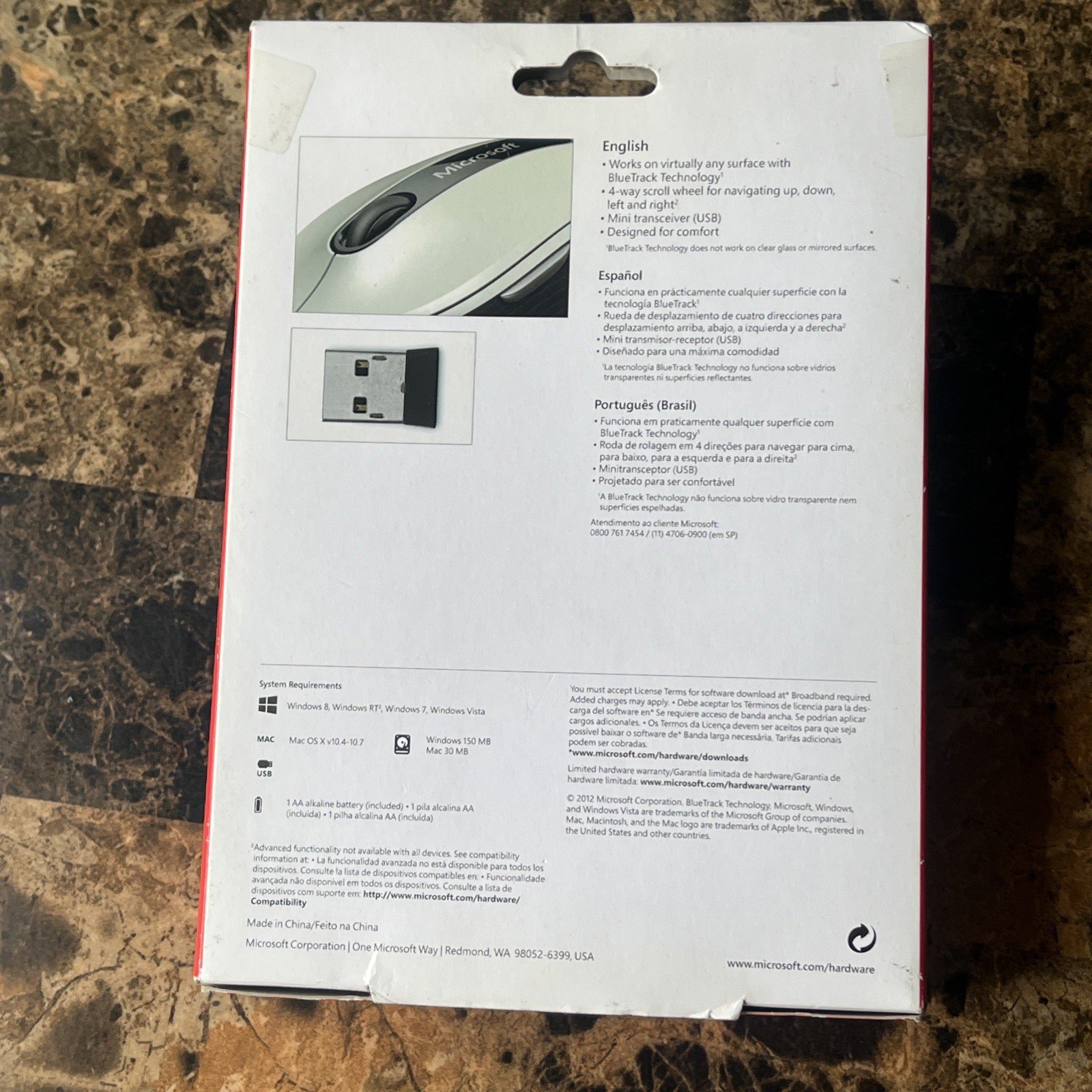 Microsoft Wireless Mobile 4000Mouse with Bluetrack Technology & USB Transceiver