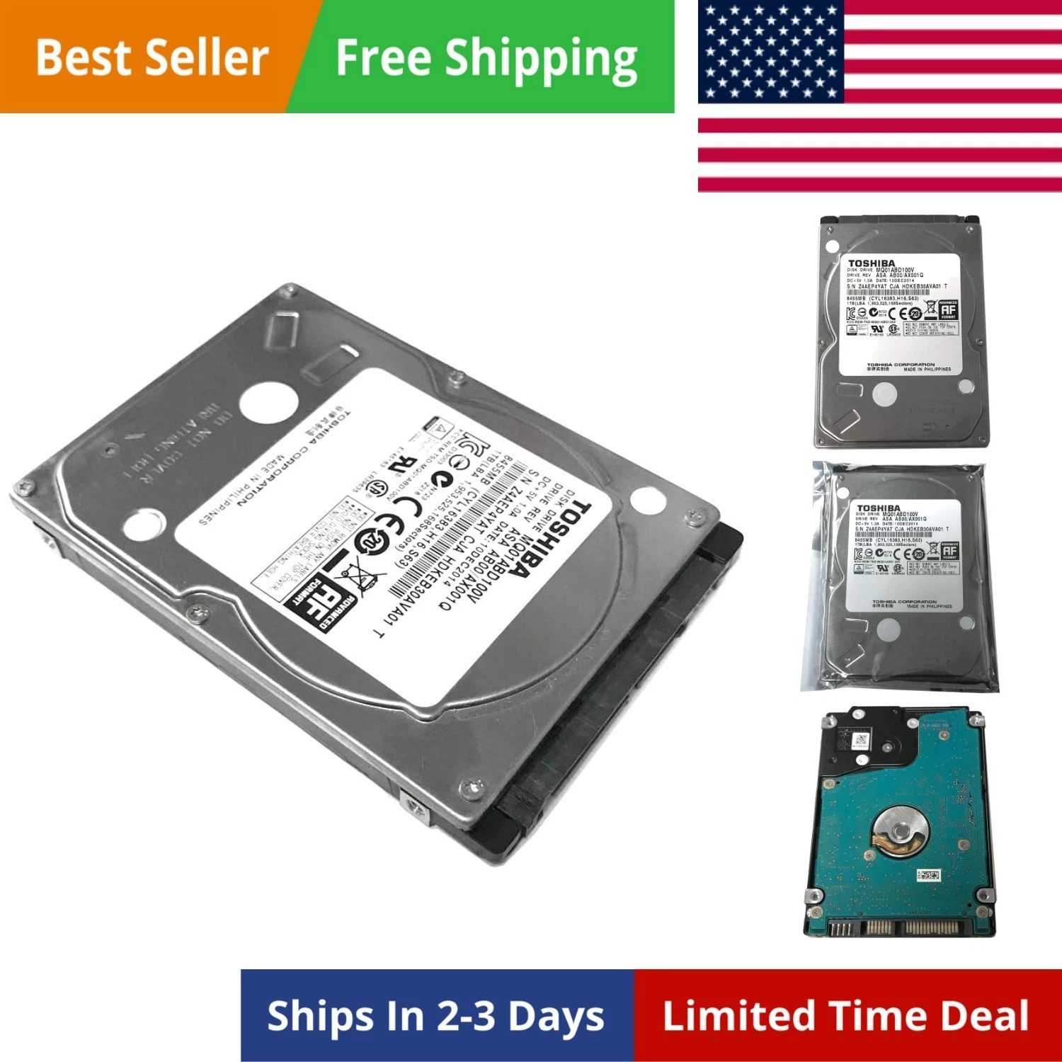 1TB 5400RPM 8MB Cache SATA 3.0Gb/s 2.5 inch Notebook Hard Drive MQ01ABD100V -…