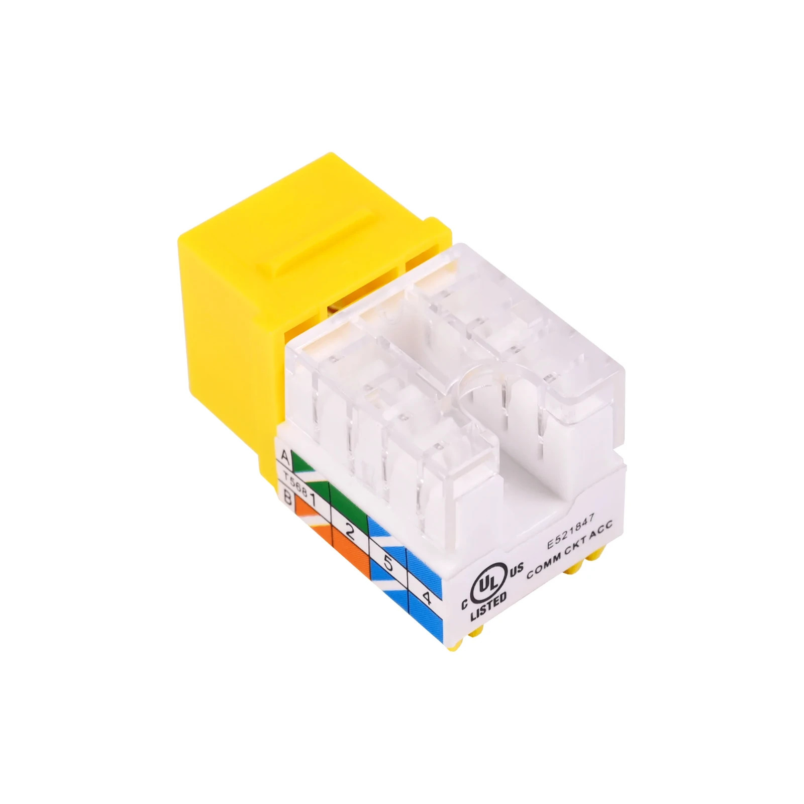 25 pack VCE VCELink RJ45 Keystone Jack Yellow New CAT6 Ethernet Wall Plate
