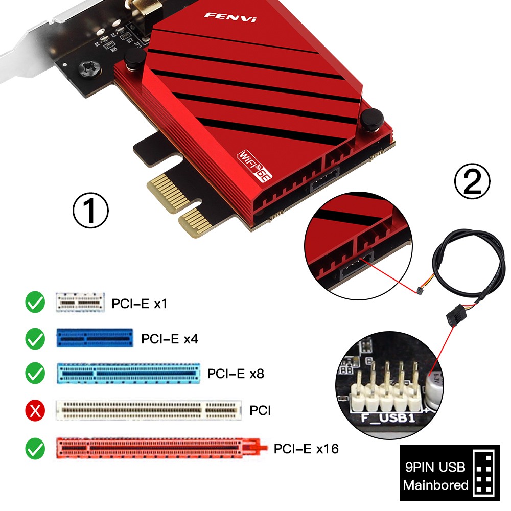 WiFi 6E AX5400 PCIe Wireless Card RTL8852CE Tri-Band 6GHz Bluetooth 5.3 Gaming
