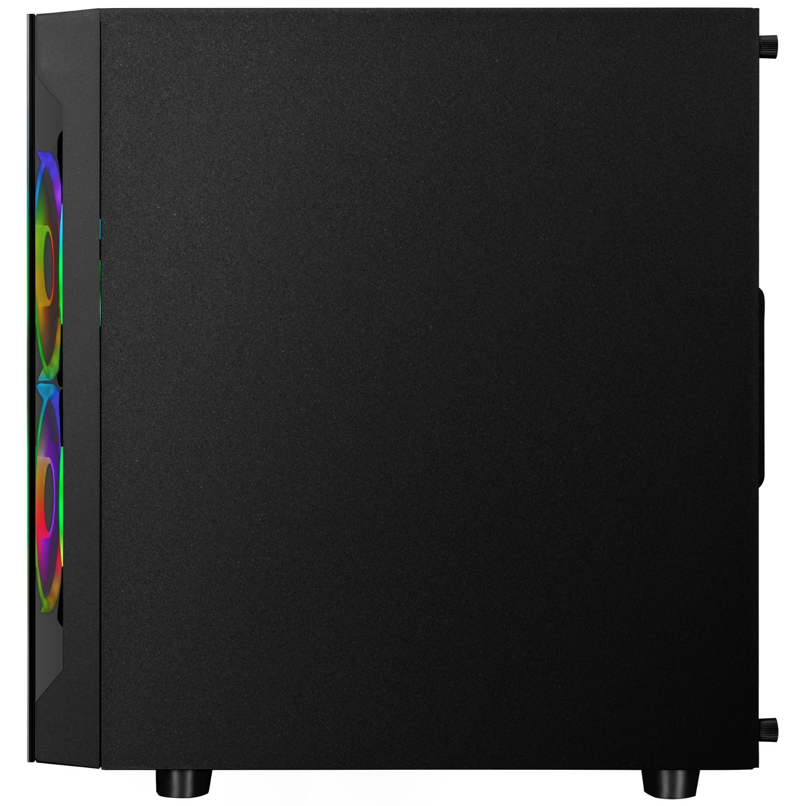CLX Karnak Micro Tower Black, Tempered Glass, Includes 3 RGB Fans, no PSU, MATX